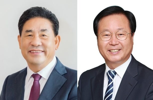 국영석(왼쪽), 유희태 완주군수 후보
