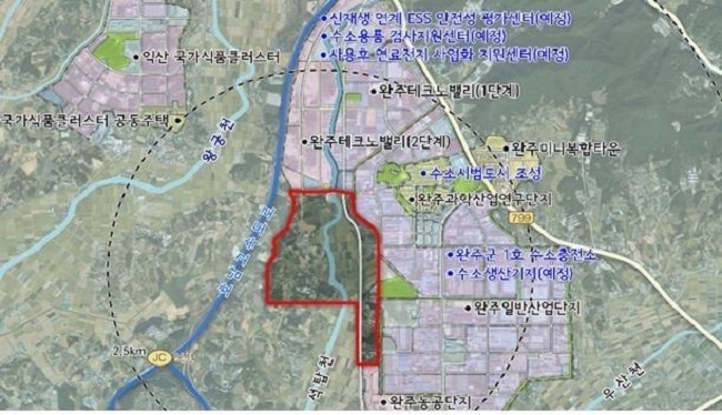 완주군 수소특화 국가산업단지 위치