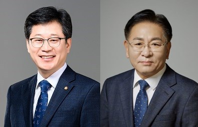 안호영 국회의원(왼쪽)과 김정호 예비후보