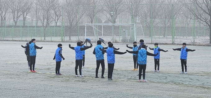 지난 1월 완주군을 찾은 전지훈련팀
