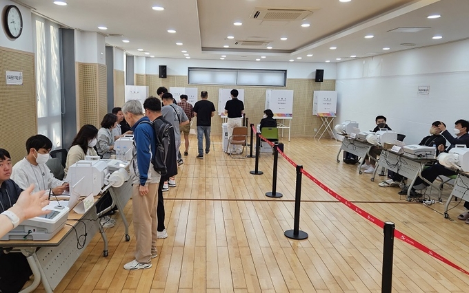 지난 29일 삼례읍행정복지센터에 마련된 사전투표장