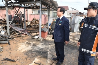 이서면 주택 화재 현장 긴급 구호 총력